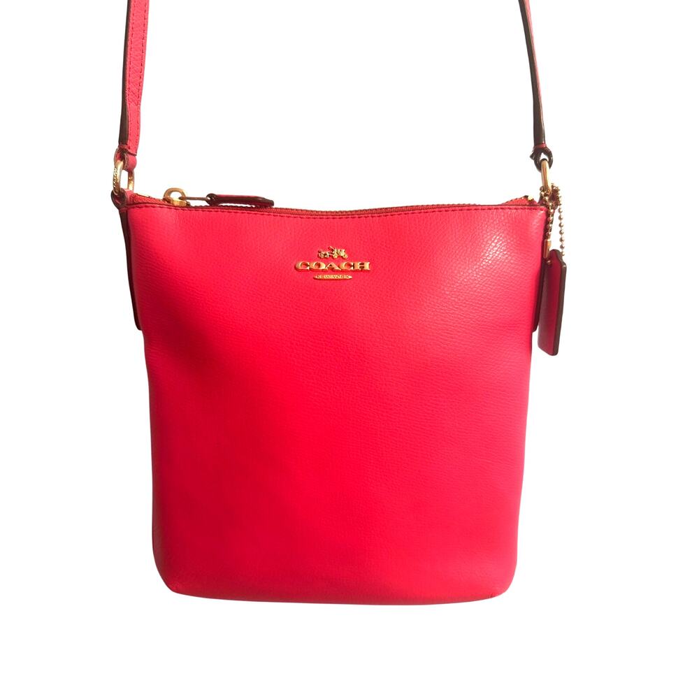 Coach Kitt Messenger Crossbody Bag Pink Leather Purse Everyday Travel